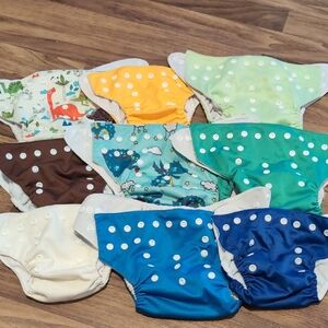 Reusable Kids Cloth Diaper Cover - Blue, Green, Yellow, Brown, Cream